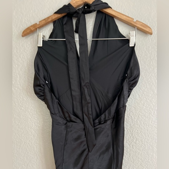 NWOT Start of Forever Black Satin Halter Mermaid Maxi Dress - Picture 5 of 7
